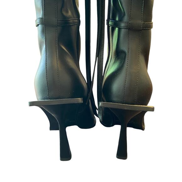 God Save Queens Rendezvous Embellished Boots Knee High Pointed Toe Black Sz EU39 - Picture 10 of 16